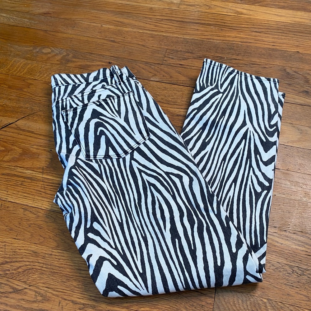 FRAME Denim Le High Straight Zebra Print Jeans – Size 25 - Picture 2 of 9